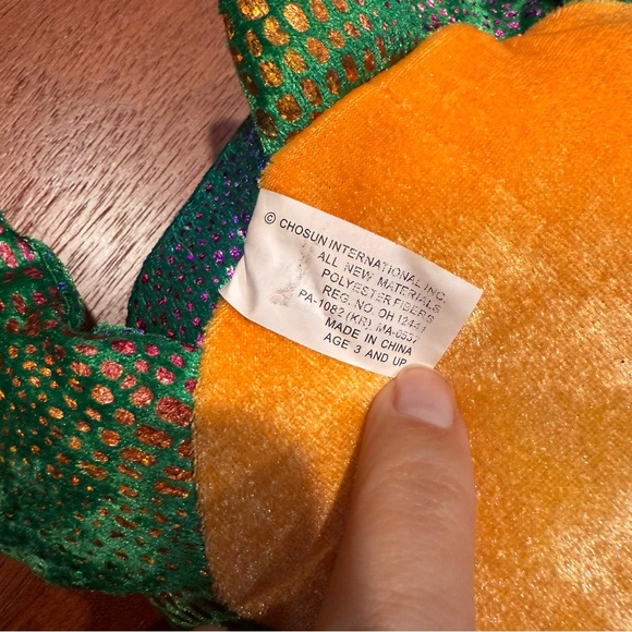 Vtg Chosun Iridescent Turtle Plush Green Teal Gold Metallic Stuffed Animal As-Is - Picture 4 of 6